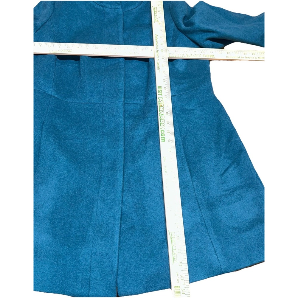 NWOT Talbots Teal Wool Blend‎ Midi Length Button Up Peacoat Women's Petite 12 - Picture 8 of 10